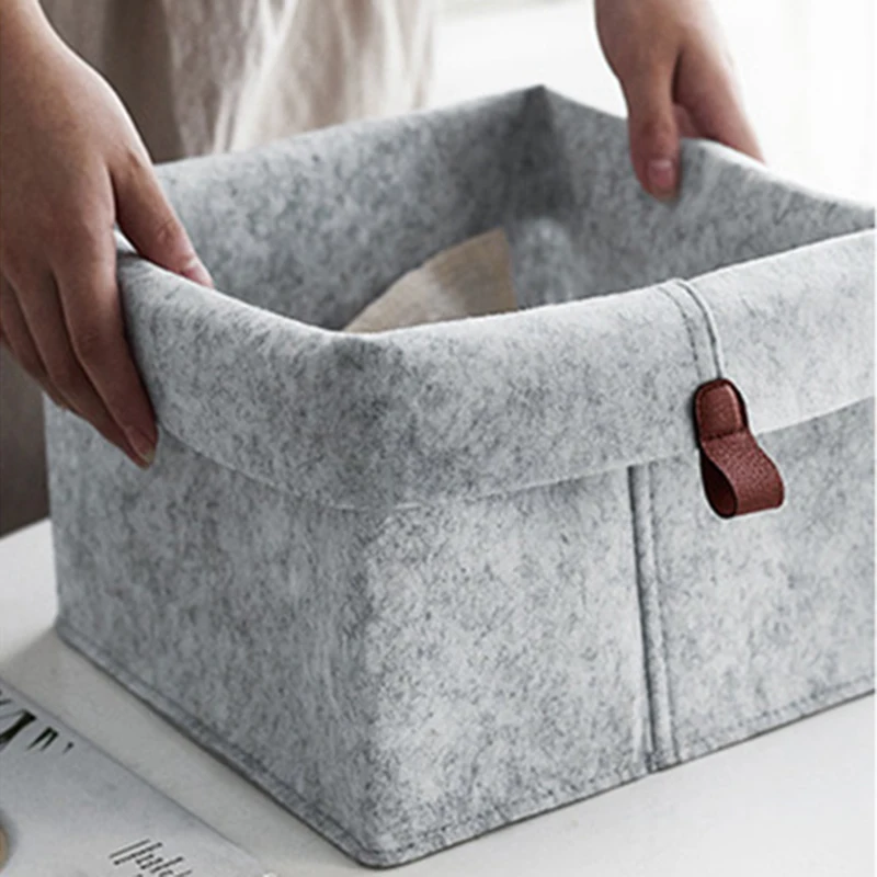 New Leather Handle Basket Hangable Felt Clothes Sundries Toys Books Storage Basket Laundry Box Organizer New Arrivals
New Leather Handle Basket Hangable Felt Clothes Sundries Toys Books Storage Basket Laundry Box Organizer New Arrivals