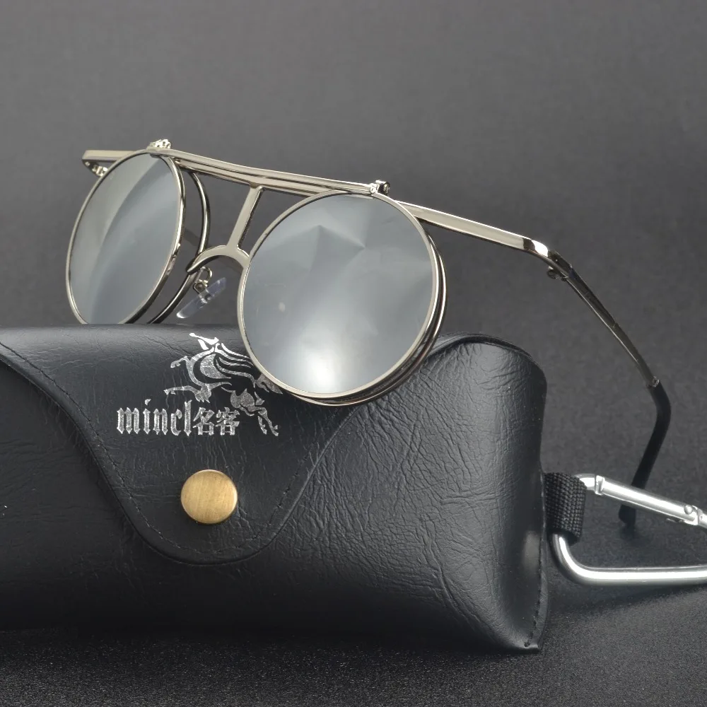 MINCL/ 2017 Retro Googles Vintage Round Flip Up Sunglass Women Mens Clip On Sunglasses Metal Punk Sun Glasses Male FML
MINCL/ 2017 Retro Googles Vintage Round Flip Up Sunglass Women Mens Clip On Sunglasses Metal Punk Sun Glasses Male FML