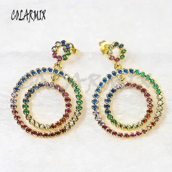3 Pairs Mix color rainbow zircon stone earring Double circle earrings colorful earrings gift for lady fashion jewelry earrings
3 Pairs Mix color rainbow zircon stone earring Double circle earrings colorful earrings gift for lady fashion jewelry earrings