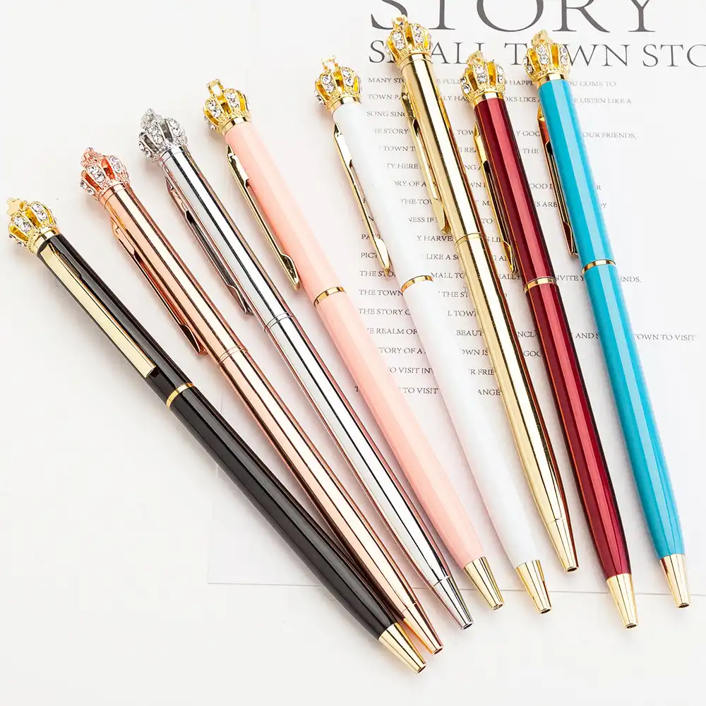 crown top pens,fantastic gift for women, metal ballpoint pens