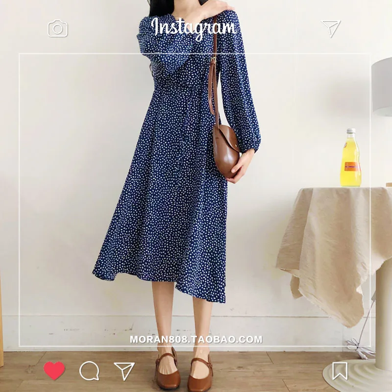 V-neck Polka Dot Slim Waist Vintage Chic Dress Bow Fresh Preppy Style Autumn Women Long Dress Donna Largo Vestido Mujer Abito
V-neck Polka Dot Slim Waist Vintage Chic Dress Bow Fresh Preppy Style Autumn Women Long Dress Donna Largo Vestido Mujer Abito
