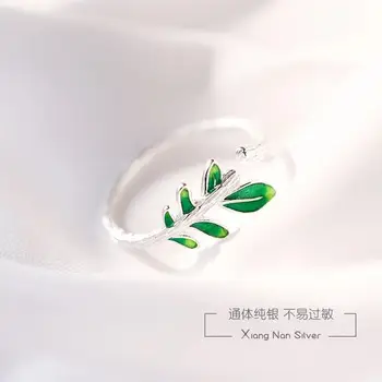 Punk Vintage 925 Sterling Silver Green Leaf Rings For Women Engagement Jewelry Adjustable Personality Antique Rings Anillos
Punk Vintage 925 Sterling Silver Green Leaf Rings For Women Engagement Jewelry Adjustable Personality Antique Rings Anillos