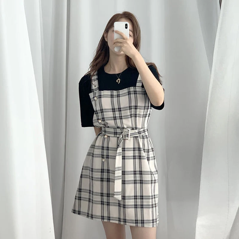 Summer Office Beach Shirt Stitched Plaid Lace Dress Women's Lovely Dresses Ins Chic Kawaii Girl Sweet Harajuku Clothes For Women
Summer Office Beach Shirt Stitched Plaid Lace Dress Women's Lovely Dresses Ins Chic Kawaii Girl Sweet Harajuku Clothes For Women