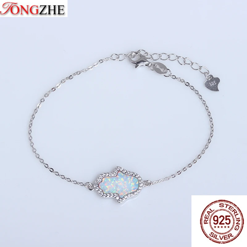 TONGZHE Sterling Silver 925 Fashion Jewelry Bracelet Silver Opal Hamsa Hand Couple Bracelets For Women Pulseras Products
TONGZHE Sterling Silver 925 Fashion Jewelry Bracelet Silver Opal Hamsa Hand Couple Bracelets For Women Pulseras Products