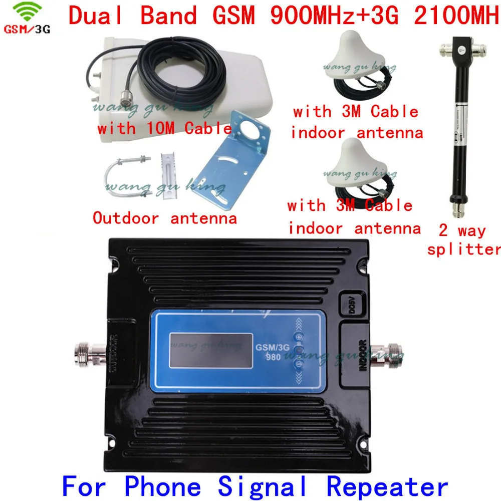 Newest LCD Display 29-60db Gain adjustable 3G W-CDMA 2100MHz + GSM 900Mhz Dual Band Mobile Phone Signal Booster Repeater 1 kits
Newest LCD Display 29-60db Gain adjustable 3G W-CDMA 2100MHz + GSM 900Mhz Dual Band Mobile Phone Signal Booster Repeater 1 kits