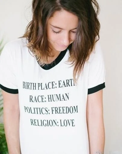 HAHAYULE-JBH Birth Place Earth Race Human Harajuku Summer Style Fashion Women Hipster White Tee Shirt Femme Tumblr Clothing
HAHAYULE-JBH Birth Place Earth Race Human Harajuku Summer Style Fashion Women Hipster White Tee Shirt Femme Tumblr Clothing