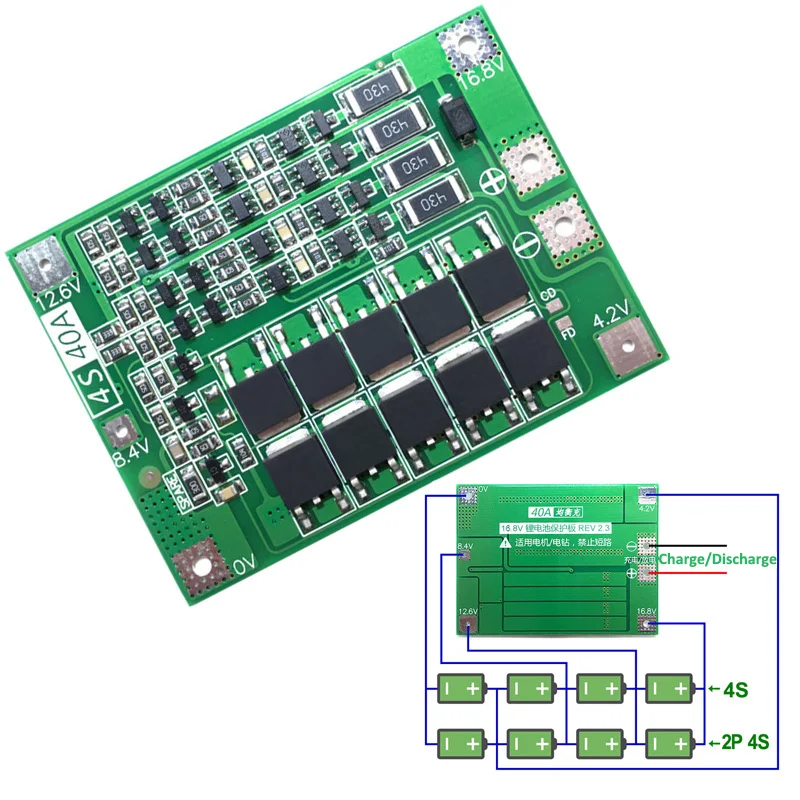 5PCS 4S 40A Li-ion Lithium Battery 18650 Charger PCB BMS Protection Balanced Board For Drill Motor 14.8V 16.8V Lipo Cell Module
5PCS 4S 40A Li-ion Lithium Battery 18650 Charger PCB BMS Protection Balanced Board For Drill Motor 14.8V 16.8V Lipo Cell Module