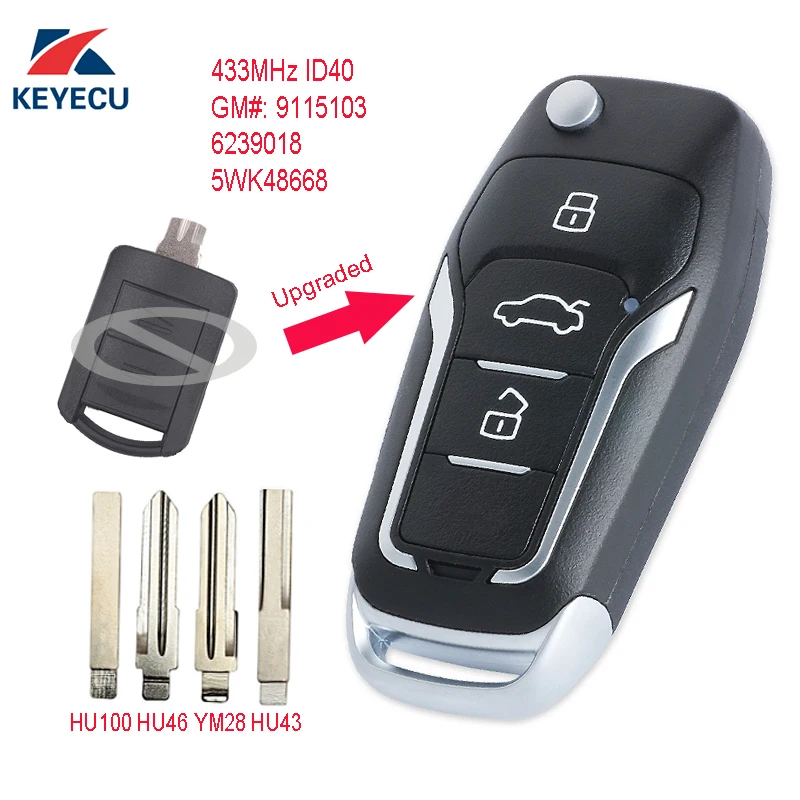 KEYECU Replacement Upgraded Flip Remote Car Key Fob 2 Button 433MHz ID40 for Opel Corsa C Meriva A Tigra B TWIN TOP 5WK48668
KEYECU Replacement Upgraded Flip Remote Car Key Fob 2 Button 433MHz ID40 for Opel Corsa C Meriva A Tigra B TWIN TOP 5WK48668