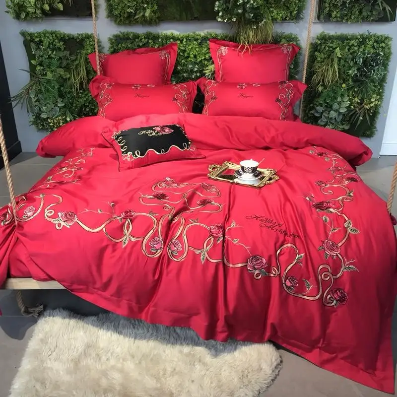 2018 New 4/6/7Pcs Egypt Cotton Luxury Wedding Bedding Set Embroidery Duvet cover set Bed Sheet Pillowcases Queen King size
2018 New 4/6/7Pcs Egypt Cotton Luxury Wedding Bedding Set Embroidery Duvet cover set Bed Sheet Pillowcases Queen King size