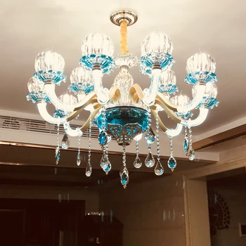 Luxury Crystal Chandelier European Living Room Bedroom led Lamp New Modern Restaurant Bar KTV Club Blue glass Crystal Chandelier
Luxury Crystal Chandelier European Living Room Bedroom led Lamp New Modern Restaurant Bar KTV Club Blue glass Crystal Chandelier