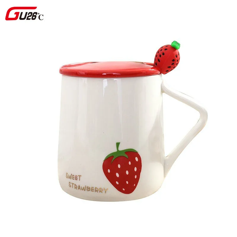 NEW 420ml Hand Make Ceramics Mugs With Spoon and Cover Cute Novelty Strawberry Cartoon Theme Milk Coffee Mug Cup
NEW 420ml Hand Make Ceramics Mugs With Spoon and Cover Cute Novelty Strawberry Cartoon Theme Milk Coffee Mug Cup