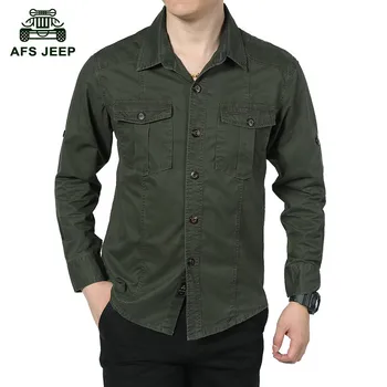 AFS JEEP Brand Battlefield Military Army Shirts 100% Cotton Men's Spring Solid Casual Long Sleeve Shirts Camisas Plus Size 1591
AFS JEEP Brand Battlefield Military Army Shirts 100% Cotton Men's Spring Solid Casual Long Sleeve Shirts Camisas Plus Size 1591