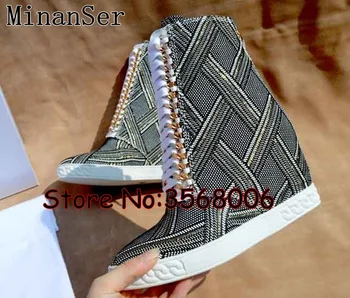 Canvas Braided Platform Height Increasing Women Lace Up Ankle Booties Rome Style High Top Street Lady Casual Shoes botas mujer
Canvas Braided Platform Height Increasing Women Lace Up Ankle Booties Rome Style High Top Street Lady Casual Shoes botas mujer