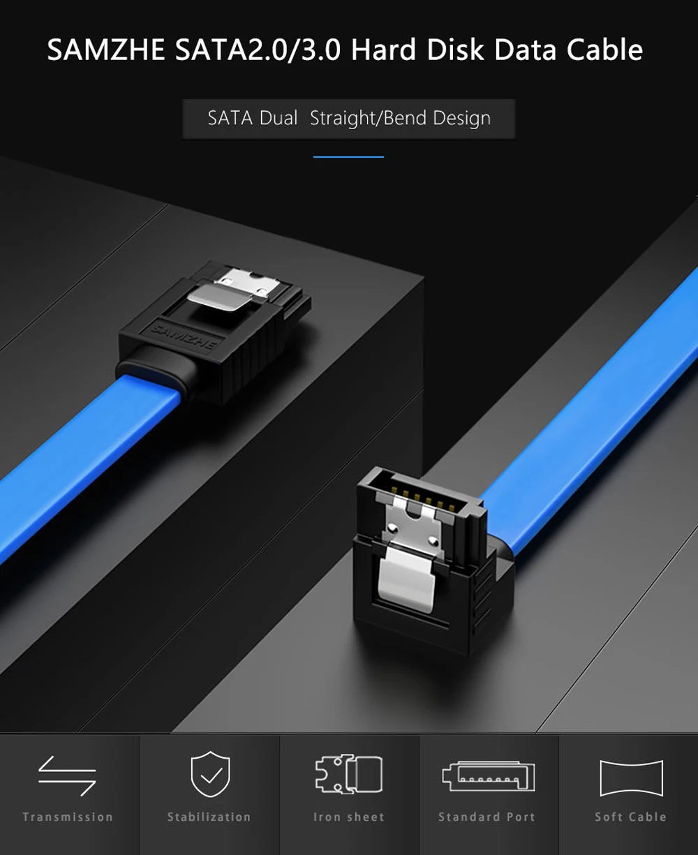 Straight Right Angle SATA 3.0 Data Cable for Laptop Hard Drive USB 3.0 Computer Connector Hard Disk Drive Computer SATA Cables
Straight Right Angle SATA 3.0 Data Cable for Laptop Hard Drive USB 3.0 Computer Connector Hard Disk Drive Computer SATA Cables