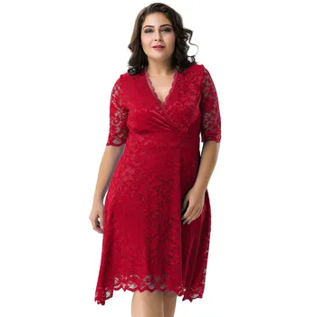 Women Fashion Vestido Casual Dress Plus Size XXXL 5XL Knee-Length Lace Floral Dress Women Half Sleeve V-Neck Retro Dress R80329
Women Fashion Vestido Casual Dress Plus Size XXXL 5XL Knee-Length Lace Floral Dress Women Half Sleeve V-Neck Retro Dress R80329