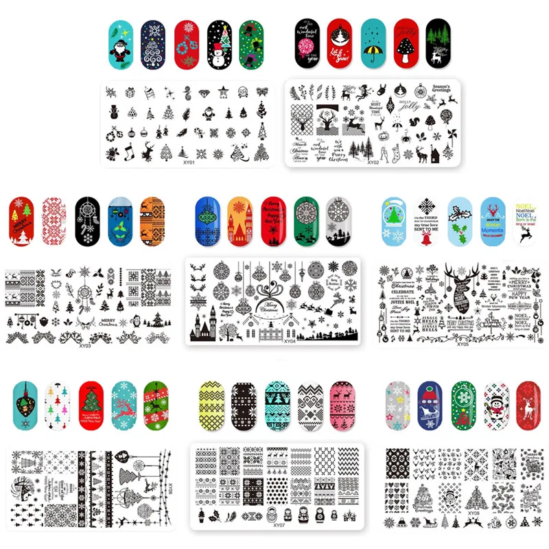 Christmas Styles Rectangle Nail Stamping Template Snow Tree Patterns DIY Nail Designs Manicure Stamp Plate Accessories #290772
Christmas Styles Rectangle Nail Stamping Template Snow Tree Patterns DIY Nail Designs Manicure Stamp Plate Accessories #290772