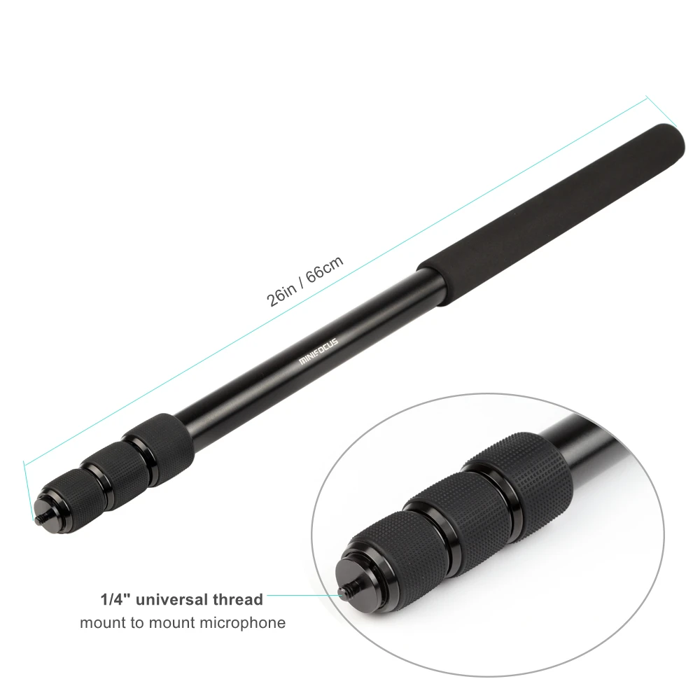 MINIFOCUS 230cm/90in Lightweight Extendable 2in1 Zoom Microphone Boom Pole Camera Monopod Padded Handle Twist Lock 3 Sections
MINIFOCUS 230cm/90in Lightweight Extendable 2in1 Zoom Microphone Boom Pole Camera Monopod Padded Handle Twist Lock 3 Sections