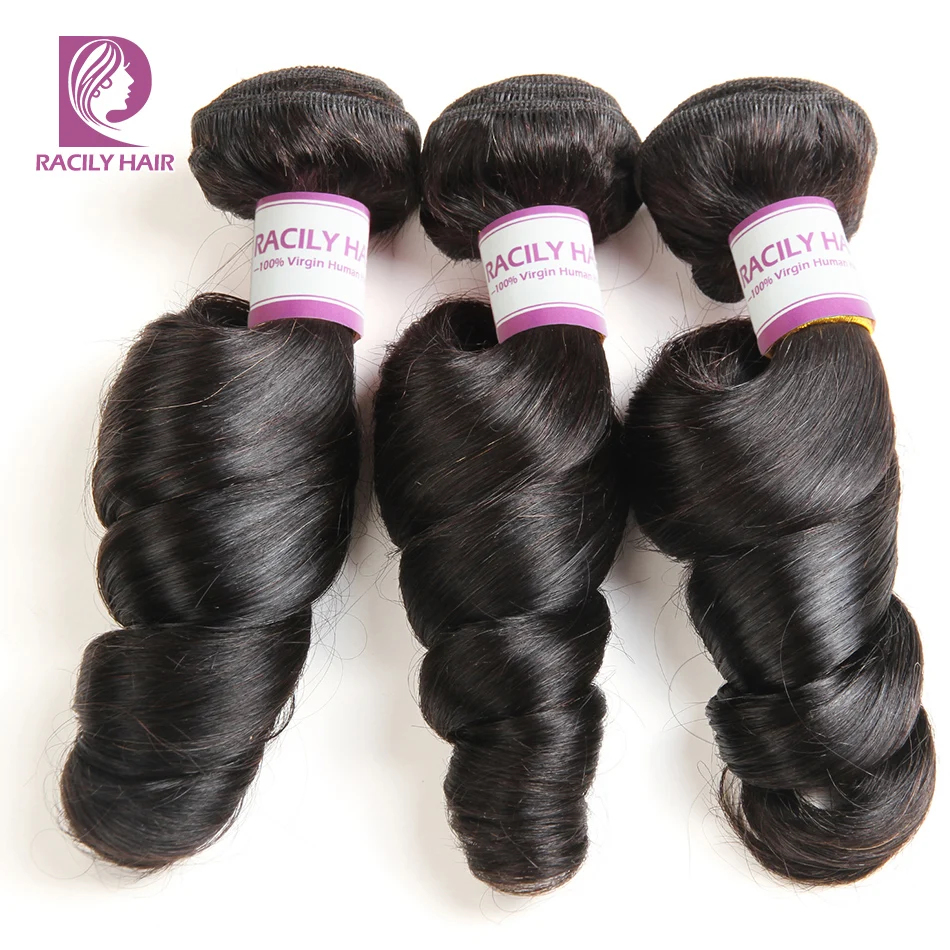 Racily Hair Brazilian Loose Wave Bundles Natural Black Color 1B Remy Extensions Human Hair Weave Bundles 1/3/4pcs/Lot 10-28 Inch
Racily Hair Brazilian Loose Wave Bundles Natural Black Color 1B Remy Extensions Human Hair Weave Bundles 1/3/4pcs/Lot 10-28 Inch