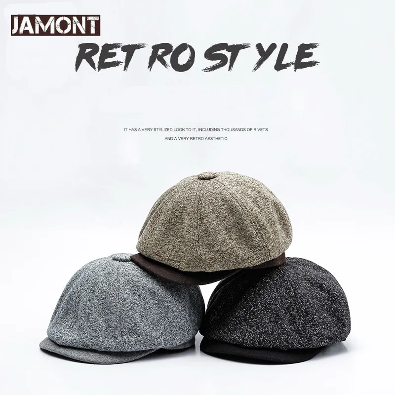 JAMONT New Vintage Newsboy Caps Autumn Winter Cap for Men Women Visor Hats Octagonal Solid Artist Hat British Style Casquette
JAMONT New Vintage Newsboy Caps Autumn Winter Cap for Men Women Visor Hats Octagonal Solid Artist Hat British Style Casquette