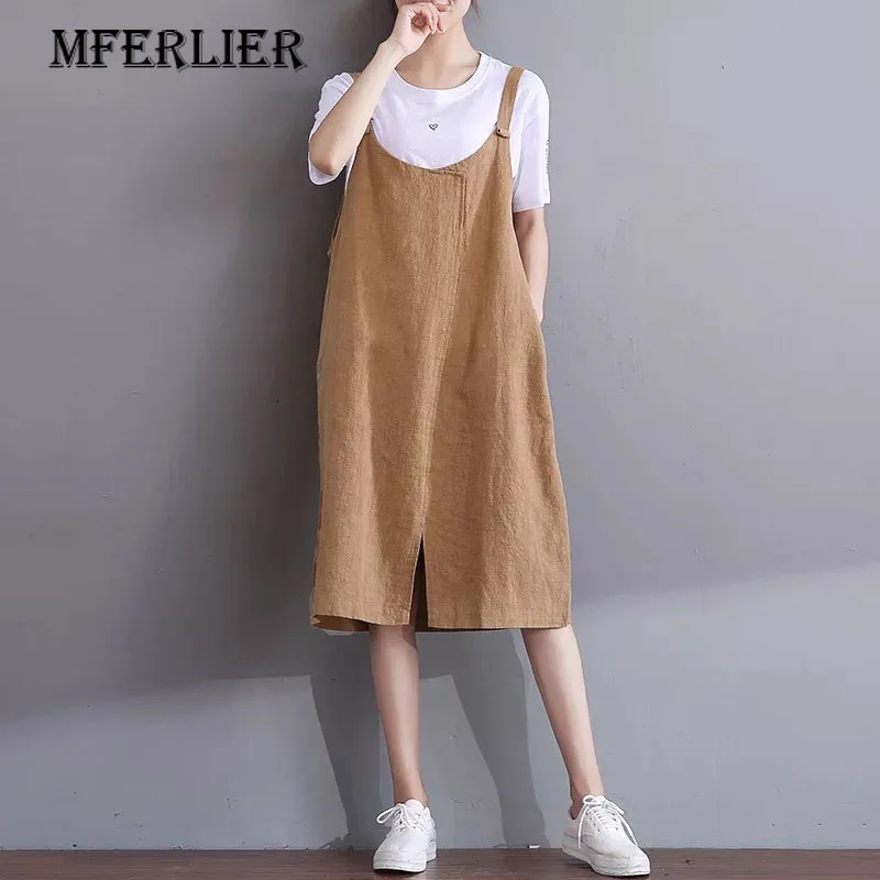 Mferlier Mori Girl Literature Sleeveless Casual Dress Solid Black Khaki Spaghetti Strap O Neck Pocket Split Hem Womens Dresses
Mferlier Mori Girl Literature Sleeveless Casual Dress Solid Black Khaki Spaghetti Strap O Neck Pocket Split Hem Womens Dresses