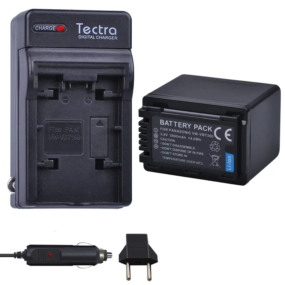Tectra 1 шт. 3900 мАч VW-VBT380 VWVBT380 Аккумулятор для Panasonic HC-V180GK HC-WX970GK HC-V380GK HC-W580GK V380 + зарядное устройство переменного тока + автомобильный разъем
Tectra 1 шт. 3900 мАч VW-VBT380 VWVBT380 Аккумулятор для Panasonic HC-V180GK HC-WX970GK HC-V380GK HC-W580GK V380 + зарядное устройство переменного тока + автомобильный разъем