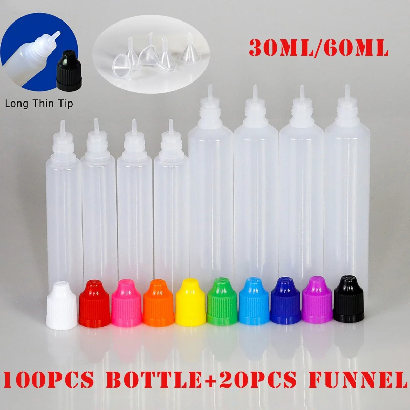 100pcs 30ml/60ml Empty LDPE Plastic Squeezable E Juice Liquid Dropper Bottle Refillable Eye Bottles Long Tip Cap Vape Containers
100pcs 30ml/60ml Empty LDPE Plastic Squeezable E Juice Liquid Dropper Bottle Refillable Eye Bottles Long Tip Cap Vape Containers