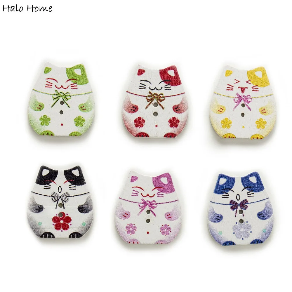 50pcs 2 Hole Mixed Lucky Cat Wood Buttons Sewing Scrapbooking Home Decor Crafts Clothing 25x22mm
50pcs 2 Hole Mixed Lucky Cat Wood Buttons Sewing Scrapbooking Home Decor Crafts Clothing 25x22mm