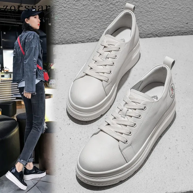 Zorssar Women New spring autumn Genuine Leather Shoes Casual Lace-Up Sneakers Female Platform Shoes Ladies Flats Size 34-40
Zorssar Women New spring autumn Genuine Leather Shoes Casual Lace-Up Sneakers Female Platform Shoes Ladies Flats Size 34-40