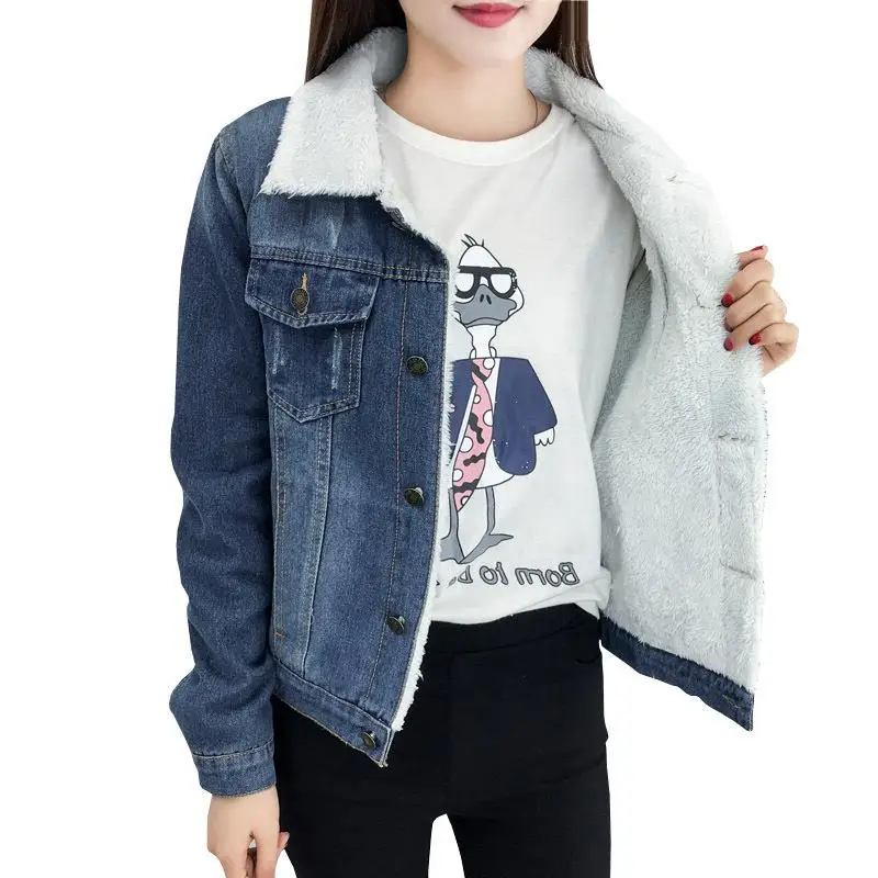 Denim coats women fashion 2019 new winter plus size women's plus velvet thick short section was thin lamb hair denim jacket
Denim coats women fashion 2019 new winter plus size women's plus velvet thick short section was thin lamb hair denim jacket