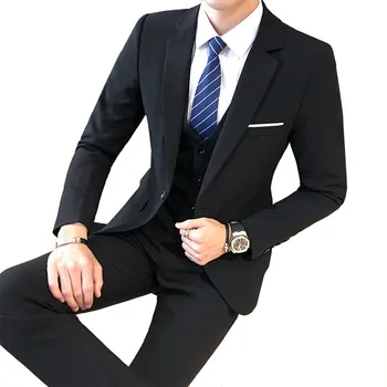 Spring Men's Business Suit (Jacket + Pants + Vest) Classic Wild Official Groomsmen Grooms Fashion High Quality Plus size S-6XL
Spring Men's Business Suit (Jacket + Pants + Vest) Classic Wild Official Groomsmen Grooms Fashion High Quality Plus size S-6XL