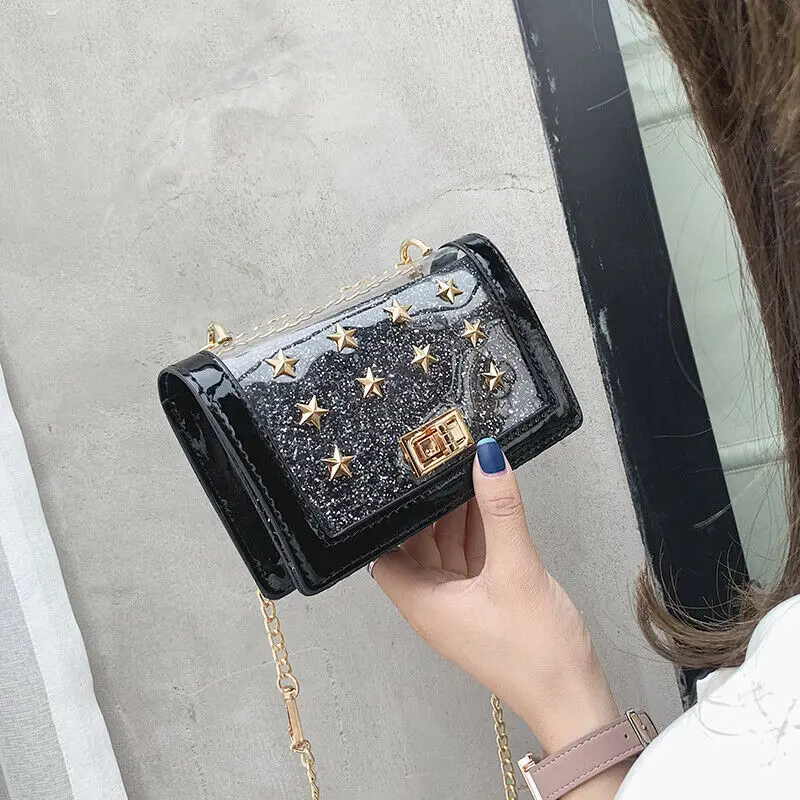 Fashion Women Star Mini Chain Bag Clutch Shoulder Bag Ladies Transparent Clear Tote Purse Casual Handbag Travel Messenger Bag
Fashion Women Star Mini Chain Bag Clutch Shoulder Bag Ladies Transparent Clear Tote Purse Casual Handbag Travel Messenger Bag