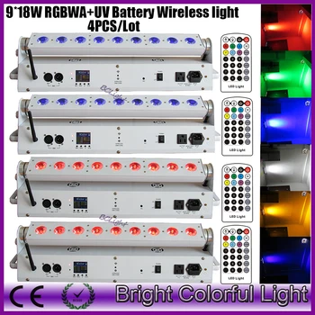 4XLOT 2016 new led battery powered wireless dmx led wash lighting for events with IR controller 9*18W RGBWA UV uplights
4XLOT 2016 new led battery powered wireless dmx led wash lighting for events with IR controller 9*18W RGBWA UV uplights