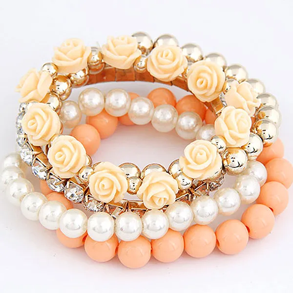 LEMOER Bohemian Fashion Candy Color Pearl Rose Flower Multilayer Beads Stretch Charm Bracelet & Bangle For Women pulseras mujer
LEMOER Bohemian Fashion Candy Color Pearl Rose Flower Multilayer Beads Stretch Charm Bracelet & Bangle For Women pulseras mujer