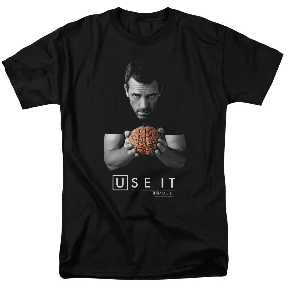 House TV Show Dr. House Holding Brain USE IT Licensed Adult T-Shirt All Sizes Cool Casual pride t shirt men Unisex Fashion
House TV Show Dr. House Holding Brain USE IT Licensed Adult T-Shirt All Sizes Cool Casual pride t shirt men Unisex Fashion