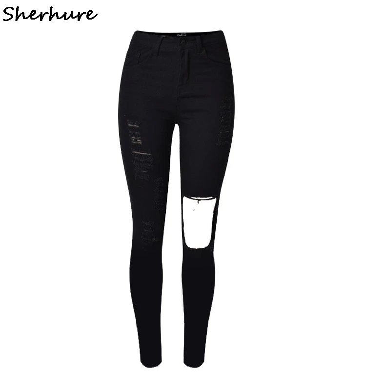 2019 New Fashion Women Hole Knee Jeans Slim Black High Waist Torn Jeans Ripped Skinny Pencil Pants Female Stretch Trousers
2019 New Fashion Women Hole Knee Jeans Slim Black High Waist Torn Jeans Ripped Skinny Pencil Pants Female Stretch Trousers