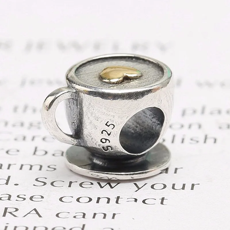 Authentic 925 Sterling Silver Bead Charm European Gold color Heart Coffee Cup Beads Fits Pandora Bracelet & Bangles DIY Jewelry
Authentic 925 Sterling Silver Bead Charm European Gold color Heart Coffee Cup Beads Fits Pandora Bracelet & Bangles DIY Jewelry
