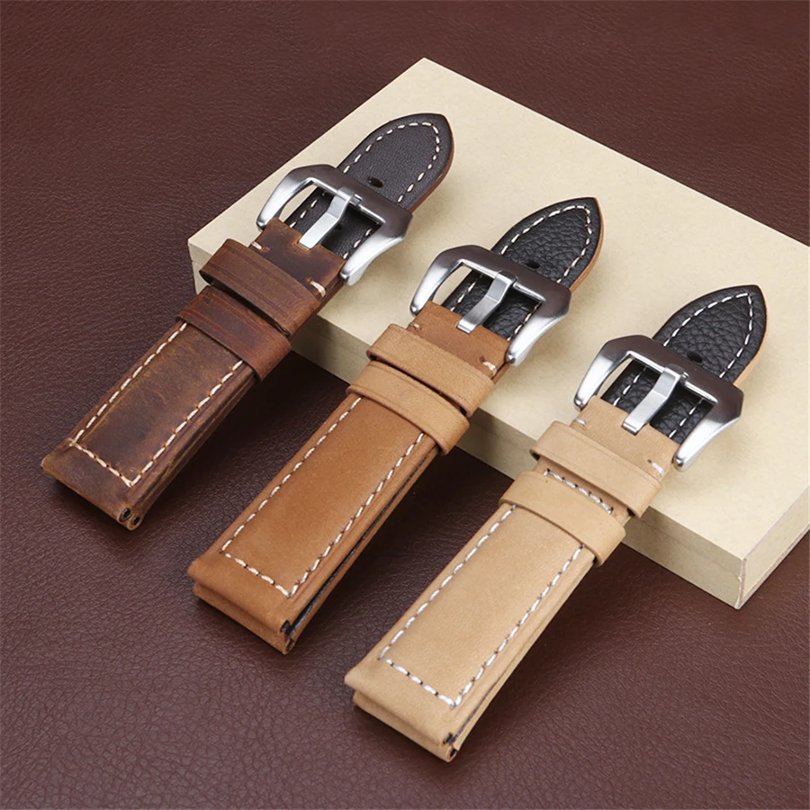 Genuine Leather Watch Band Strap Stainless Steel Clasp 22mm 24mm 26mm Watchband Gift for Panerai
Genuine Leather Watch Band Strap Stainless Steel Clasp 22mm 24mm 26mm Watchband Gift for Panerai