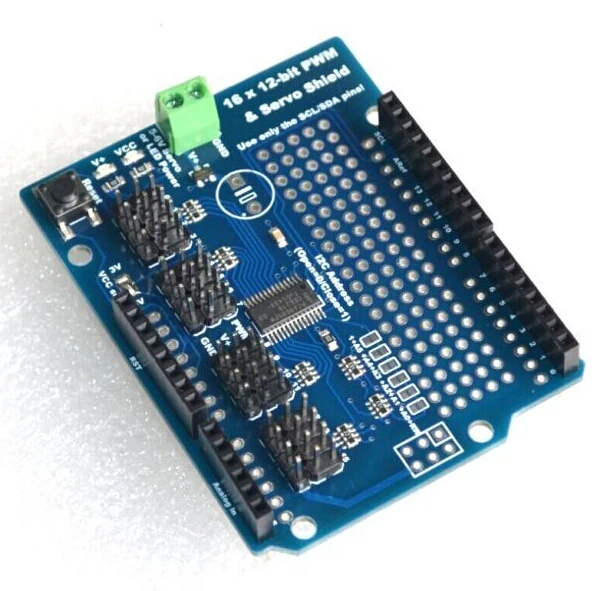 (Adafruit-Compatible)16-Channel 12-bit PWM Servo Driver shield I2C interface 16 Channel
(Adafruit-Compatible)16-Channel 12-bit PWM Servo Driver shield I2C interface 16 Channel