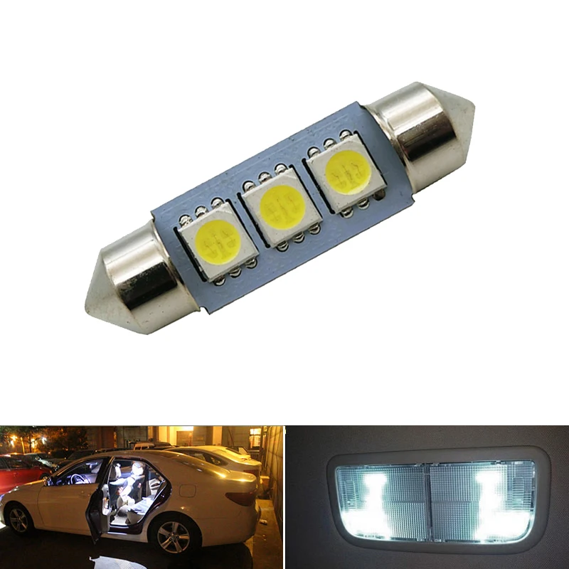 Car led 1x Festoon 31mm 36mm 39mm 41mm car 5050 3SMD LED Bulb C5W White Color Car Dome reading Map Light Auto Interior Lamp DC12
Car led 1x Festoon 31mm 36mm 39mm 41mm car 5050 3SMD LED Bulb C5W White Color Car Dome reading Map Light Auto Interior Lamp DC12