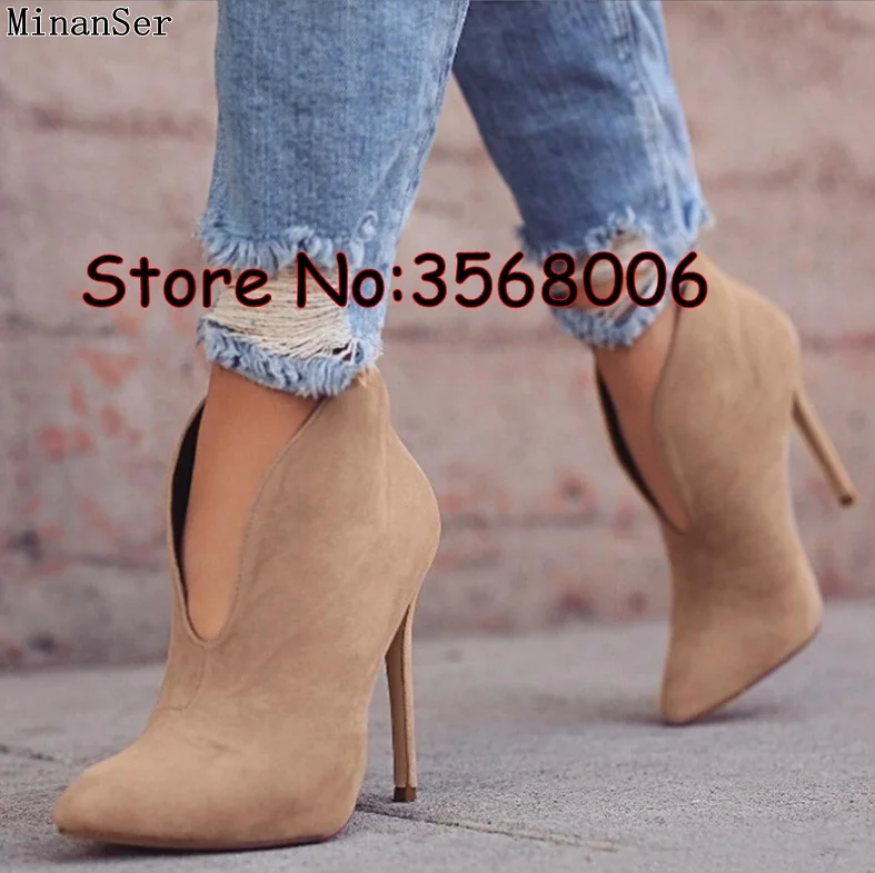 Black Red Gray Pointed Toe Stiletto Ankle Boots Thin Heels Slip-on Spring Autumn Short Boots Sexy Woman Shoes sapato feminino
Black Red Gray Pointed Toe Stiletto Ankle Boots Thin Heels Slip-on Spring Autumn Short Boots Sexy Woman Shoes sapato feminino