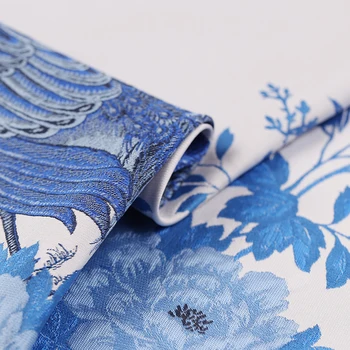 CF428 The New High-Grade White Blue Peacock Jacquard Brocade Fashion Fabric Thick Jacquard Dress Coat Fabric For Women's Dress
CF428 The New High-Grade White Blue Peacock Jacquard Brocade Fashion Fabric Thick Jacquard Dress Coat Fabric For Women's Dress