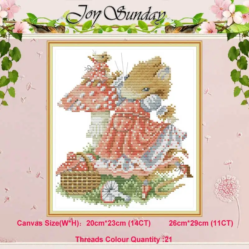 A mouse picking mushrooms counted 11CT 14CT Cross Stitch Set DIY DMC Chinese Cross-stitch Kit Embroidery Needlework Home Decor
A mouse picking mushrooms counted 11CT 14CT Cross Stitch Set DIY DMC Chinese Cross-stitch Kit Embroidery Needlework Home Decor