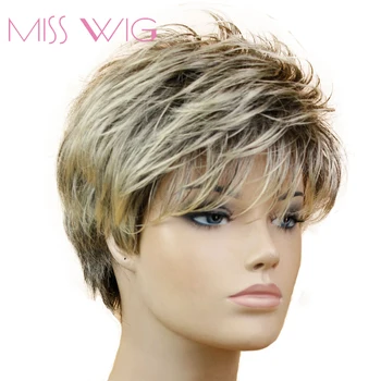MISS WIG Black Mixed Blonde Straight Wig Short Pixie HairCut Style Wigs For Women Synthetic Hair High Temperature Fiber
MISS WIG Black Mixed Blonde Straight Wig Short Pixie HairCut Style Wigs For Women Synthetic Hair High Temperature Fiber