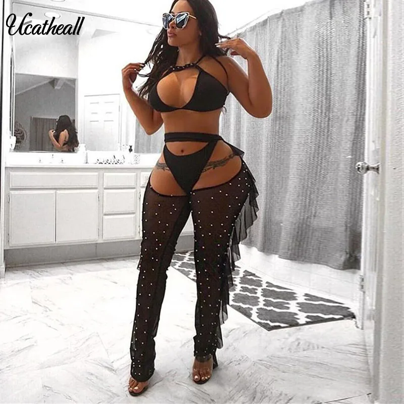 Women Crop Top And Pants Set Sexy Mesh Party Club Two Piece Set Pearls Beading Fashion Backless See Through 2 Pieces Cool Set
Women Crop Top And Pants Set Sexy Mesh Party Club Two Piece Set Pearls Beading Fashion Backless See Through 2 Pieces Cool Set