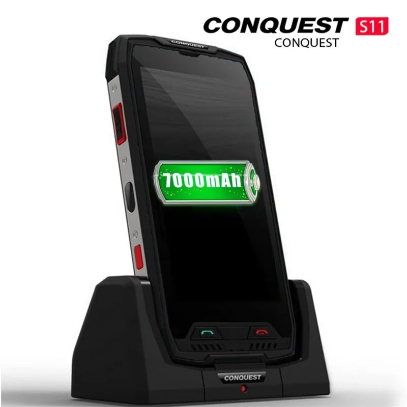 Conquest S11 смартфон с 5 дюймовым дисплеем ОЗУ 6 ГБ ПЗУ 7000 128 мАч Android 7 0|mobile phone|rugged mobile