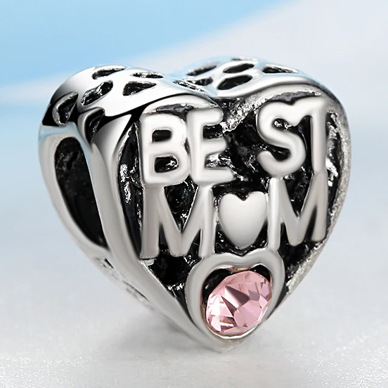 European Cute Pink Crystal Heart Best Mom Silver Plated DIY Bead Charms Fit Bracelets & Bangles Necklace Women Jewelry
European Cute Pink Crystal Heart Best Mom Silver Plated DIY Bead Charms Fit Bracelets & Bangles Necklace Women Jewelry