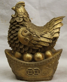 ymy Collectible bronze S1681 7" Chinese Brass Folk money coin Zodiac Year Rooster Cock Statue Feng Shui B0403
ymy Collectible bronze S1681 7" Chinese Brass Folk money coin Zodiac Year Rooster Cock Statue Feng Shui B0403