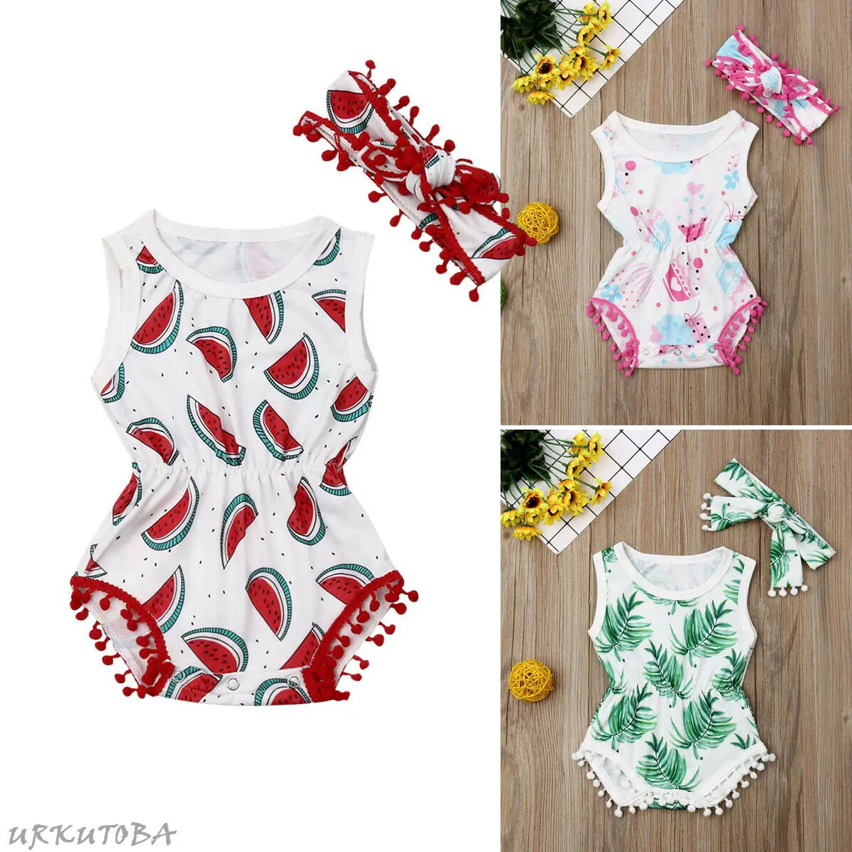 Newborn Baby Clothes Girls Leaf Watermelon Print Bodysuit Tassels Floral Jumpsuit Headband Outfits Set Infant Clothes Sunsuit
Newborn Baby Clothes Girls Leaf Watermelon Print Bodysuit Tassels Floral Jumpsuit Headband Outfits Set Infant Clothes Sunsuit