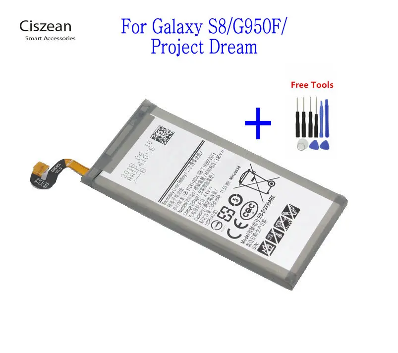 1x 3000mAh EB-BG950ABE Replacement Li-Polymer Battery For For Samsung Galaxy S8 G950 G950F G950A G950T G955S G950P G950U + Tools
1x 3000mAh EB-BG950ABE Replacement Li-Polymer Battery For For Samsung Galaxy S8 G950 G950F G950A G950T G955S G950P G950U + Tools