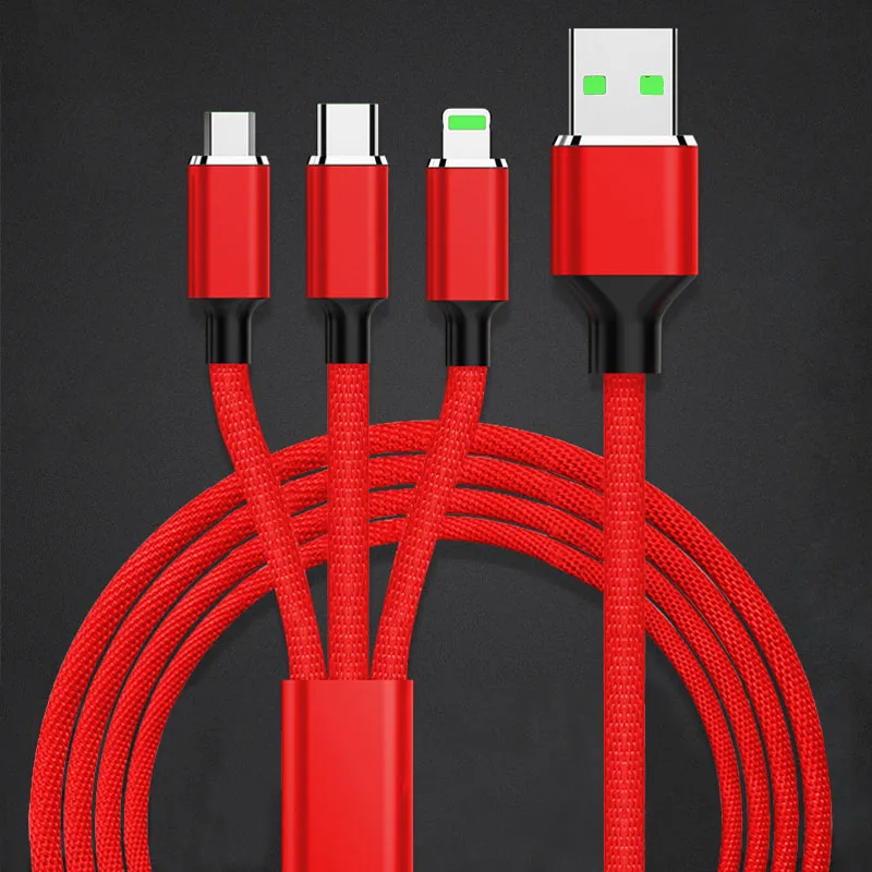 1.2m Weave Micro Usb Extension Charging Line Multi-Function for Apple Android Type-C 3 in 1 Charge Cable for Mobile Phone
1.2m Weave Micro Usb Extension Charging Line Multi-Function for Apple Android Type-C 3 in 1 Charge Cable for Mobile Phone